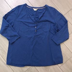 Blue Boden 3/4 sleeve henley top 18